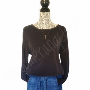 J.Jill-Pure Jill Black Velour Long-sleeve Sweater